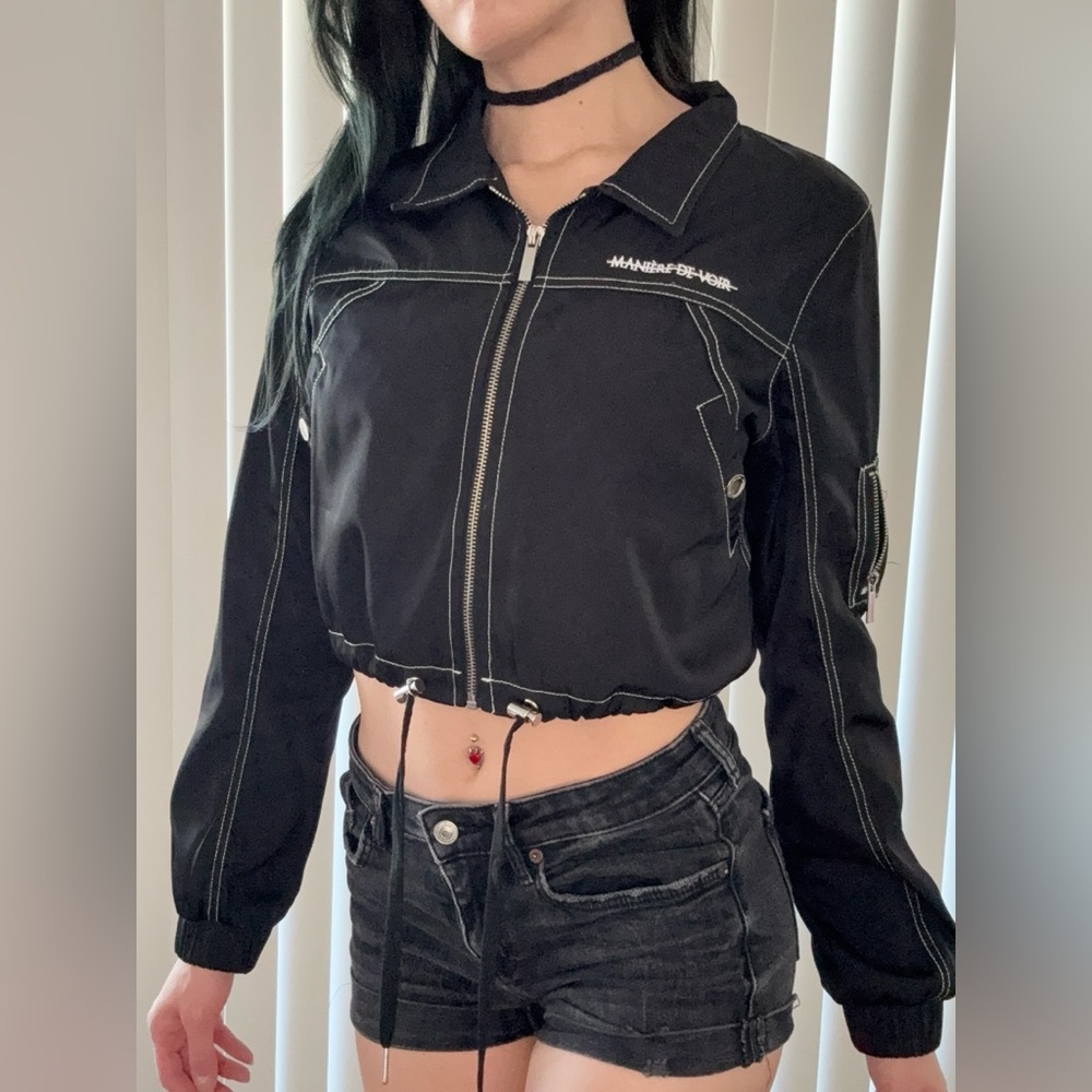 Maniere De Voir Black Utility Jacket
